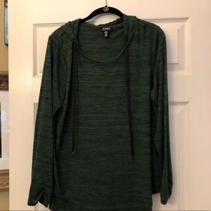 Dark green hooded tunic